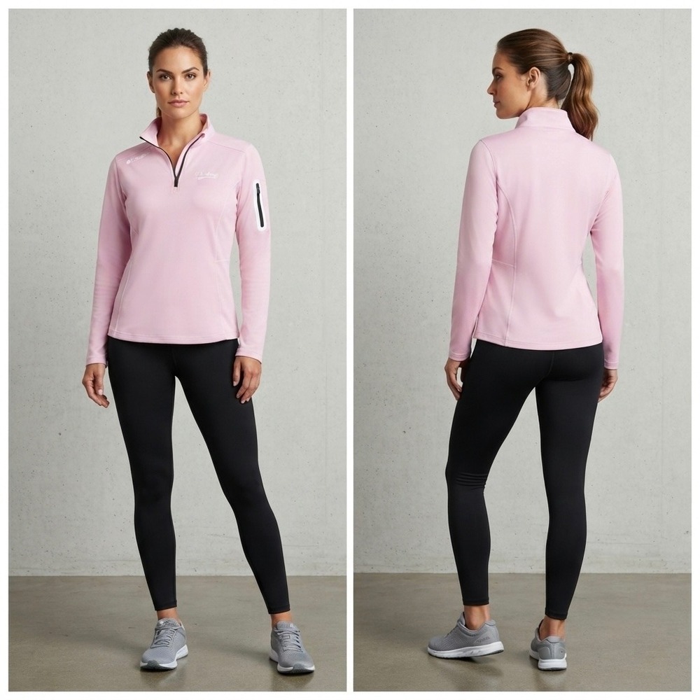 Columbia Golf Womens 2XL Pink Omni-Wick Shotgun 1/4 Zip US Army Pullover Jacket